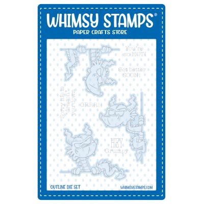 Whimsy Stamps Outline Dies - Grumpy Dragons